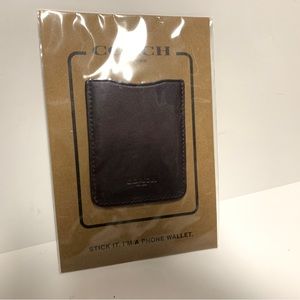 Coach Leather Phone Pocket Sticker ID Card Money Holder Slip Pocket Saddle
